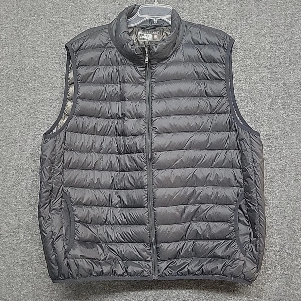 Saddlebred Mens Puffer Vest Down-Filled 2XL Black Full Zip Outdoor